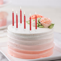 Glitter Candles Red with Holders