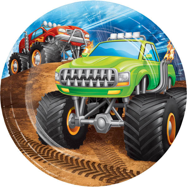 Monster Truck Paper Lunch Plates Sturdy Style