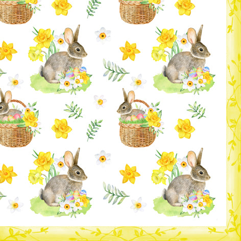 Tiflair Bunny in a Basket Lunch Napkins 3 ply