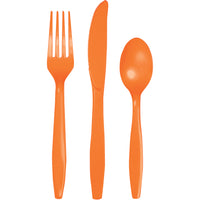 Plastic Premium Cutlery Sunkissed Orange Assorted