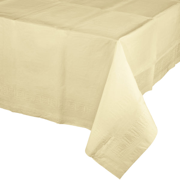 Plastic Lined Polytissue Tablecover Ivory