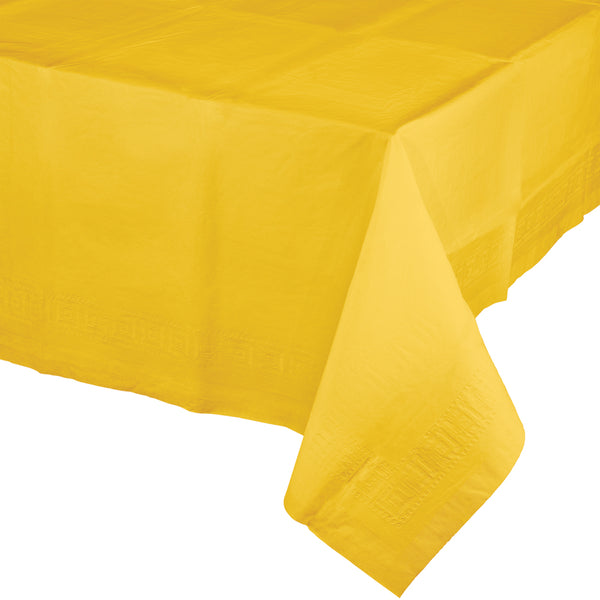Plastic Lined Polytissue Tablecover School Bus Yellow