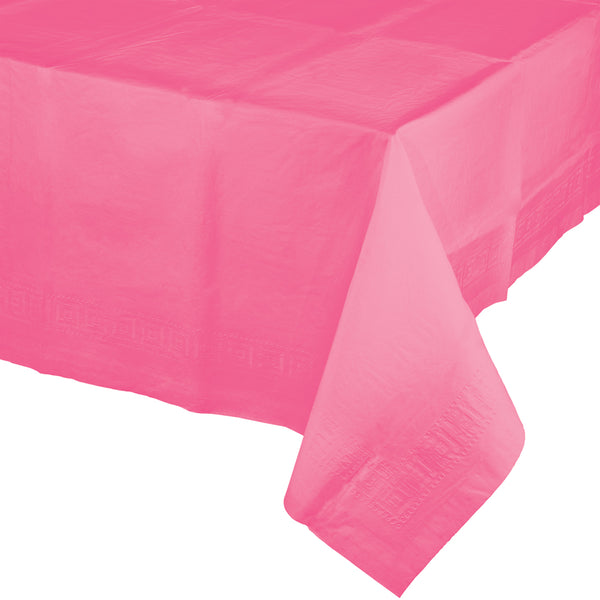 Plastic Lined Polytissue Tablecover Candy Pink