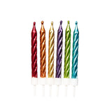 Metallic Candles Rainbow with Holders