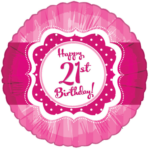 Perfectly Pink 21st Birthday Foil Balloon