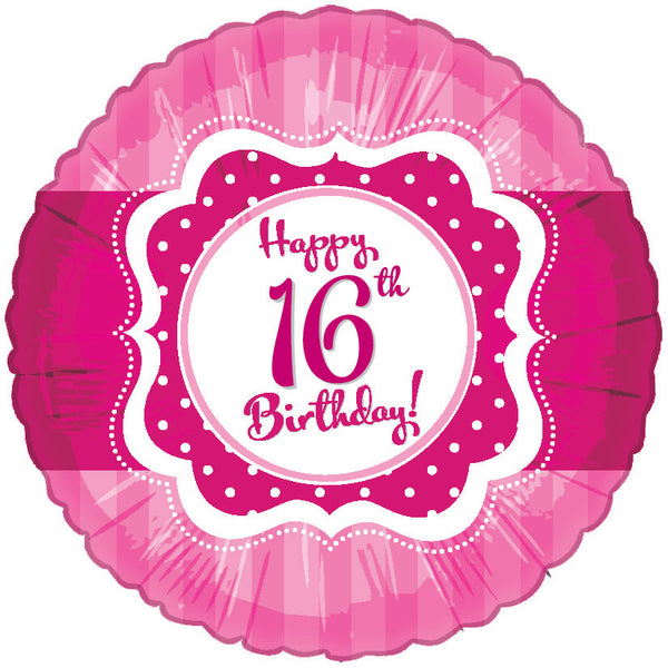 Perfectly Pink 16th Birthday Foil Balloon