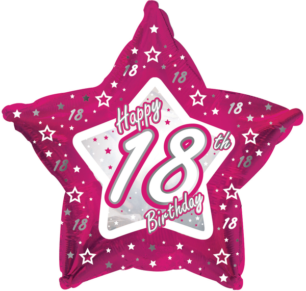 Pink Stars Age 18 Foil Balloon