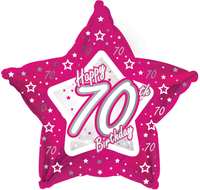 Pink Stars Age 70 Foil Balloon