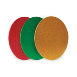 Individually Wrapped Gold, Red & Green Round Boards Assortment 10in