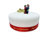 Christmas Carollers Resin Cake Topper & Gold Merry Christmas Motto