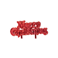 Merry Christmas Motto Cake Topper Red