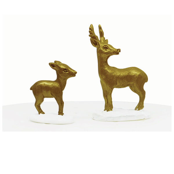 Gold Stag and Baby Resin Cake Topper Set Luxury Boxed