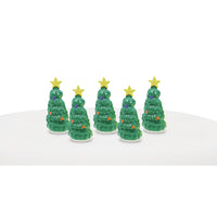 Mini Christmas Tree Plastic Cake Topper Picks Bulk