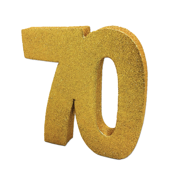 Number 70 Glitter Table Decoration Gold