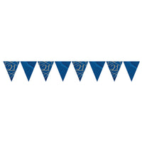 Navy and Gold Geode Paper Flag Bunting Age 21 Foil Stamped