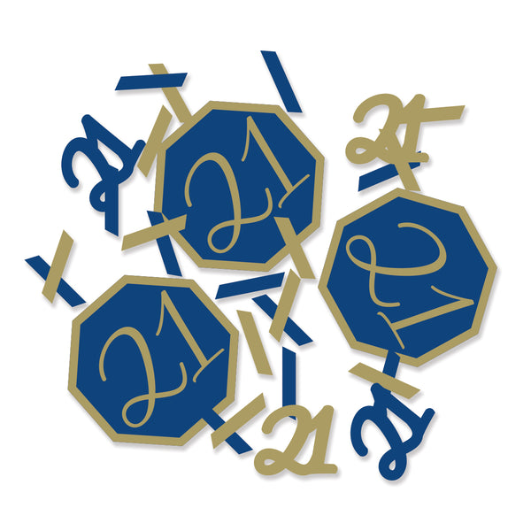 Navy and Gold Geode Confetti Age 21 Foil Stamped