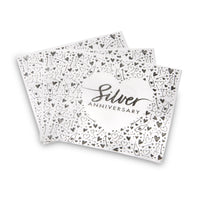 Silver Anniversary Lunch Napkins 3 ply Foil Stamped