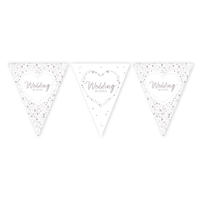 Wedding Wishes Paper Flag Bunting Foil Stamped
