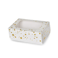 Gold Star Cupcake Box for 6 Cupcakes Foil