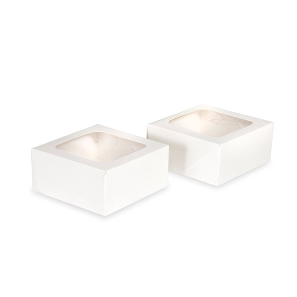 White Square Treat Boxes with Window