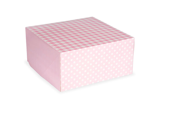 Pink Gingham 10" Cake Box