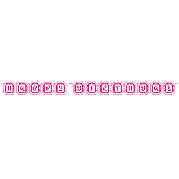 Perfectly Pink Happy Birthday Ribbon Banner