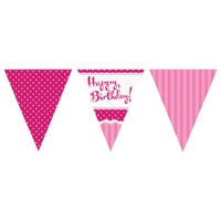 Perfectly Pink Paper Flag Bunting Happy Birthday