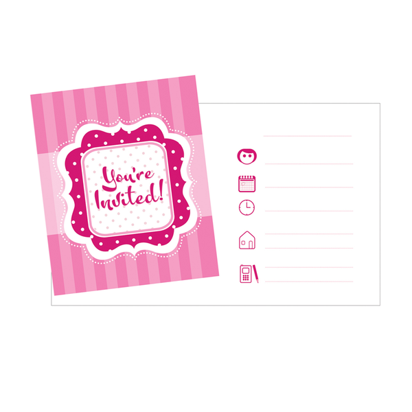 Perfectly Pink Foldover Invitations