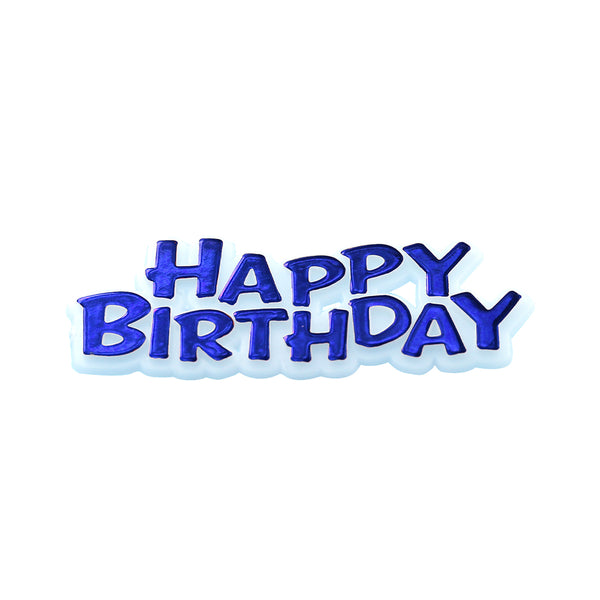 Happy Birthday Motto Cake Toppers Blue Bulk