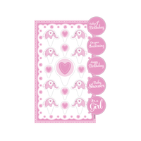 Sweet Baby Elephant Pink Cake Topper Kit with Stickers