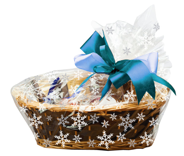 Snowflake Cello Basket Bags with Twist Ties