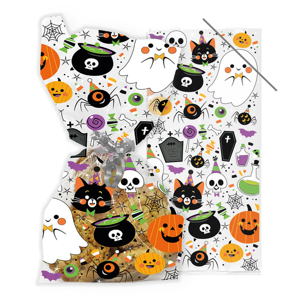 Fun Halloween Icons Cello Treat Bags with Twist Ties