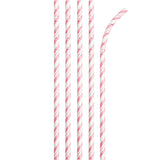 Classic Pink Striped Paper Straws with ECO-FLEX® Technology