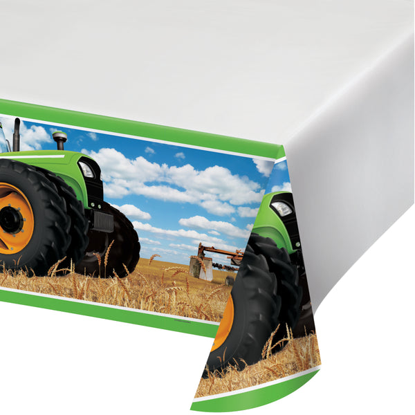 Tractor Time Plastic Tablecover Border Print