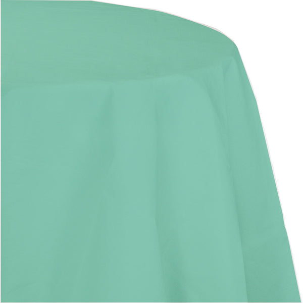 Plastic Lined Polytissue Octagonal Tablecover Fresh Mint