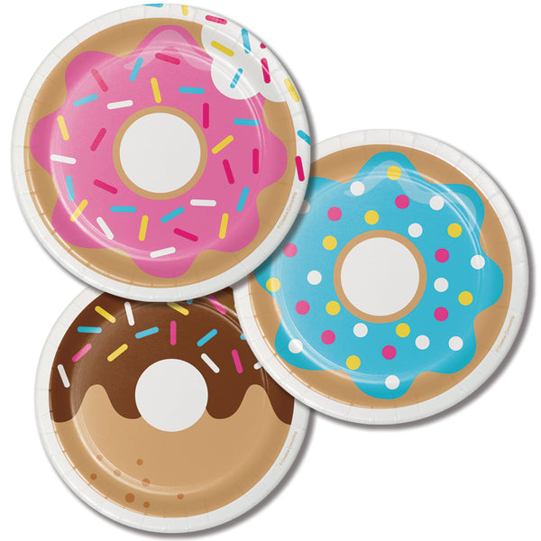 Doughnut Time Paper Lunch Plates Sturdy Style Multi-Pack