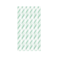Fresh Mint Striped Paper Straws with ECO-FLEX® Technology