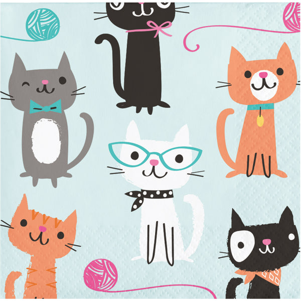 Purrfect Party Beverage Napkins 2 ply