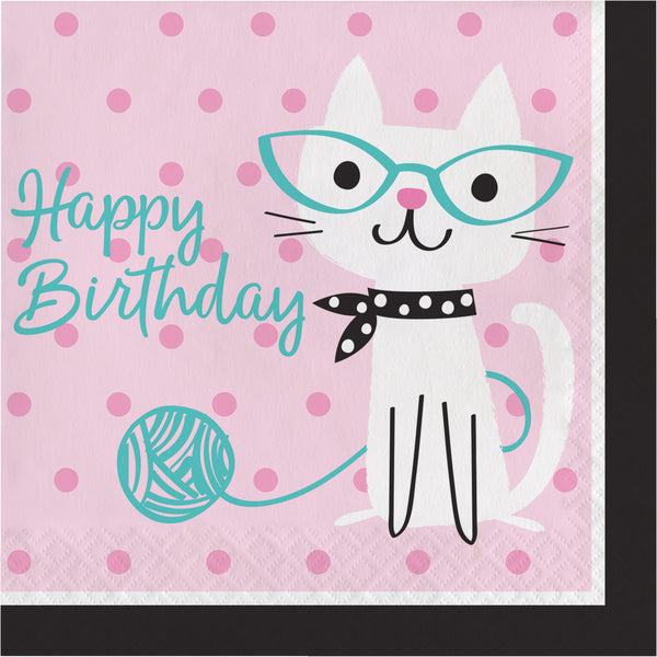 Purrfect Party Lunch Napkins Happy Birthday 2 ply