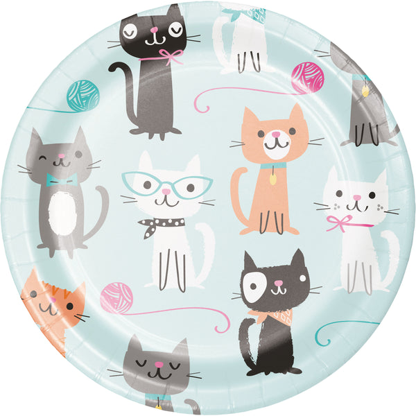 Purrfect Party Paper Lunch Plates Sturdy Style