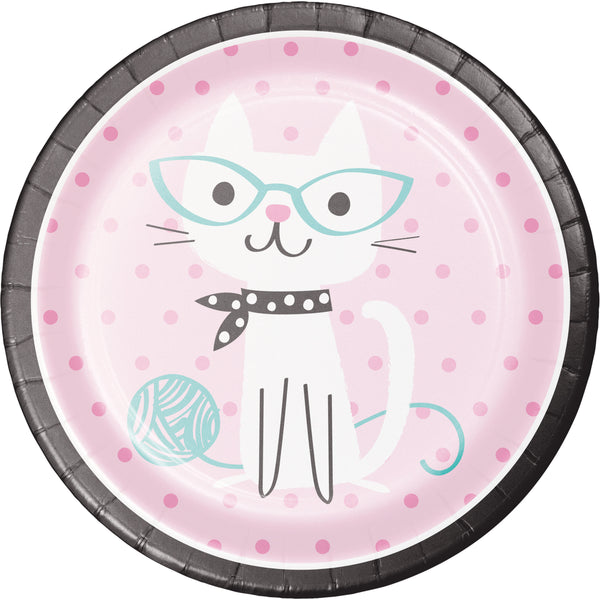 Purrfect Party Paper Dinner Plates Sturdy Style
