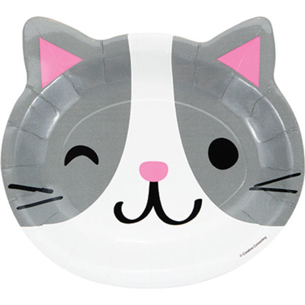 Purrfect Party Paper Dinner Plates Shaped Multi-Pack