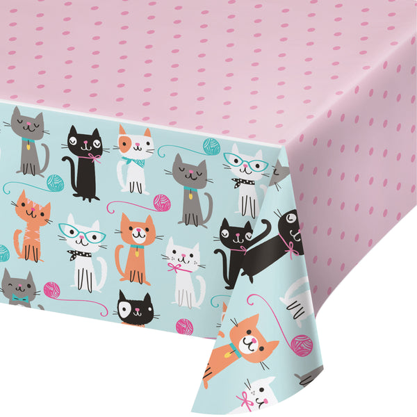 Purrfect Party Plastic Tablecover All Over Print
