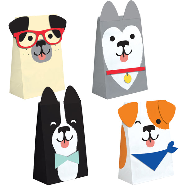 Dog Party Shaped Paper Treat Bags with Attachments