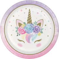 Unicorn Baby Paper Dinner Plates Sturdy Style