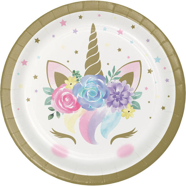 Unicorn Baby Paper Lunch Plates Sturdy Style