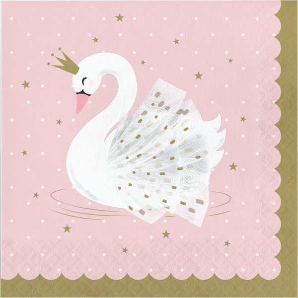 Stylish Swan Party Lunch Napkins 2 ply