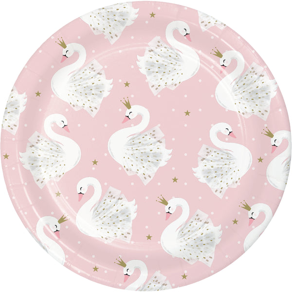 Stylish Swan Party Paper Lunch Plates Sturdy Style