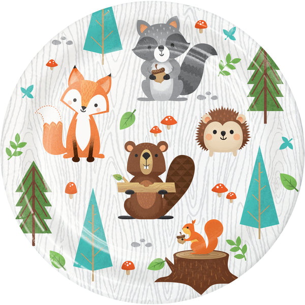 Wild One Woodland Animals Paper Lunch Plates Sturdy Style
