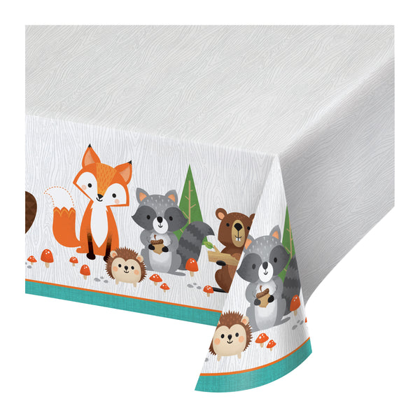Wild One Woodland Animals Plastic Tablecover All Over Print